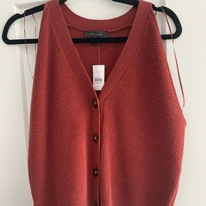 New Ann Taylor Rust Red Sweater Vest.
